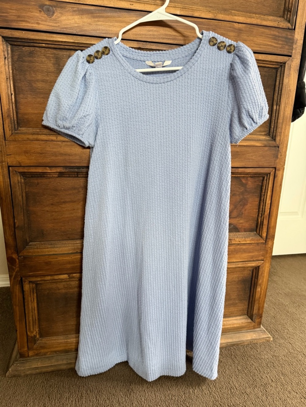 Lauren Conrad ribbed Dress with Button-Accent Shoulders